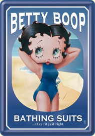Betty Boob Bathing Suits.  Metalen Postcard 10 x 14 cm.