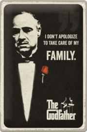 The Godfather I don't apollogize.  Metalen wandbord in reliëf 20 x 30 cm.