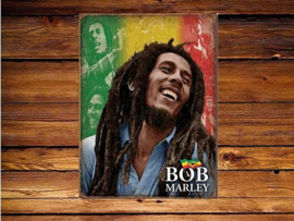 Bob Marley  Metalen wandbord 31,5 x 40,5 cm.