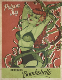 Poison Ivy Bombshells uit Batman. Metalen wandbord 31,5 x 40,5 cm