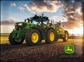 John Deere 650R Tactor Combi.  Metalen wandbord in reliëf 30 x 40 cm.