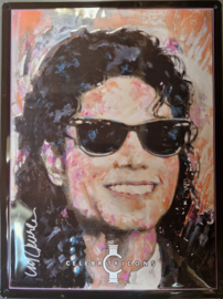 Michael Jackson Michael Jackson Celebrity Icons Collectie.  Metalen wandbord in reliëf 30 x 40 cm.