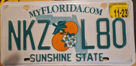 Florida Originele license plate  (Kentekenplaat) .