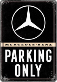 Mercedes-Benz Parking Only  Metalen Postcard 10  x 14 cm.
