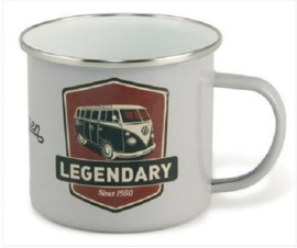 Volkswagen Bus legendary.   Emaille Beker Grijs