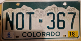 Colorado Originele license plate (kentekenplaat)