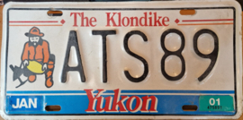 Yukon The Klondike.  Originele Canadese license plate (Kentekenplaat).