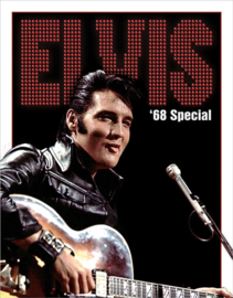 Elvis '68 Special.  Metalen wandbord 31,5 x 40,5 cm.