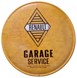 Renault Garage.   Metalen wandbord Ø 45 cm.
