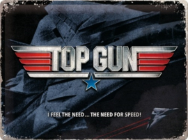 Top Gun The Need For Speed​ .  Metalen wandbord in reliëf 30 x 40 cm.
