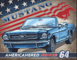 Mustang American Bred. Metalen wandbord 31,5 x 40,5 cm.