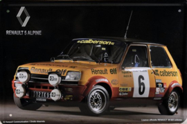 Renault 5 Alpine Metalen Wandbord in reliëf 20 x 30 cm