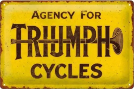 Triumph Cycles.  Metalen wandbord in reliëf 20 x 30 cm.