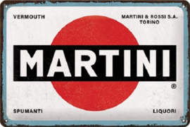 Martini Logo White. Metalen wandbord in reliëf 20 x 30 cm.