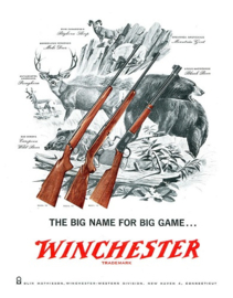 Winchester Big Game.  Metalen wandbord 31,5 x 40,5 cm.