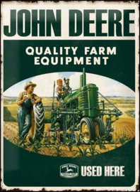John Deere Quality farm equipment Metalen wandbord in relief 40 x 30 cm