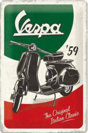 Vespa Italian Classic Metalen wandbord in reliëf 20 x 30 cm.