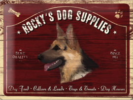 Rocky's Dog Supplies  Metalen wandbord in reliëf 30 x 40 cm