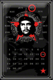 Che Guevara kalender wandbord in reliëf 20 x 30 cm.