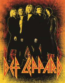 Def Leppard Band .  Metalen wandbord 31,5 x 40,5 cm.