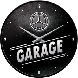 Mercedes Garage.   Wandklok Ø 31 cm.