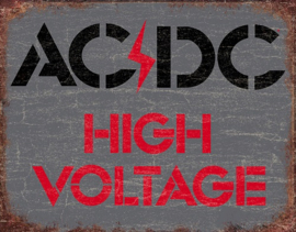 AC/DC High Voltage.​. Metalen wandbord 31,5 x 40,5 cm.