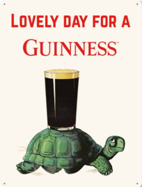 Lovely Day For Guinness Turtle. Metalen wandbord in reliëf 30 x 40 cm.