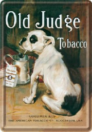 Old Judge Tobacco  Metalen Postcard 10 x 14 cm