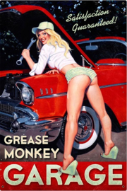 Grease Monkey Garage. Metalen wandbord 44,5 x 29,5 cm.