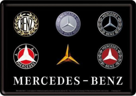 Mercedes-Benz logo  Metalen Postcard 10  x 14 cm.