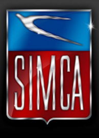 Simca Logo. Metalen wandbord in reliëf 30 x 40 cm.