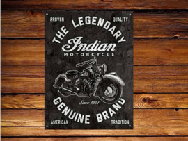 The Legendary Indian Metalen wandbord 31,5 x 40,5 cm