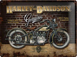 Harley Davidson Brick Wall Metalen wandbord in relief 40 x 30 cm