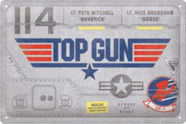 Top Gun Aircraft Metal..  Metalen wandbord in reliëf 20 x 30 cm.
