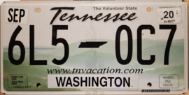 Tennessee Originele license plate  .