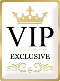 VIP Exclusive Metalen wandbord in reliëf 30 x 40 cm .