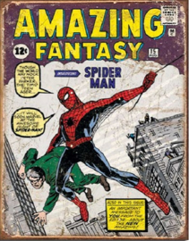 Amazing Spiderman Comic Cover Metalen wandbord 31,5 x 40,5 cm.