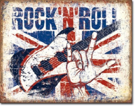 Rock n Roll.  Metalen wandbord 31,5 x 40,5 cm.