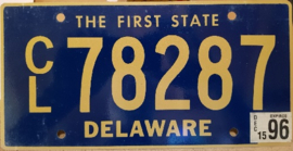 Delaware Originele license plate .