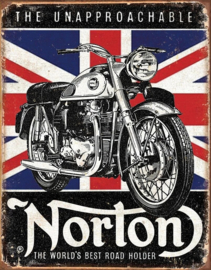Norton The Unapproachable. Metalen wandbord 31,5 x 40,5 cm.
