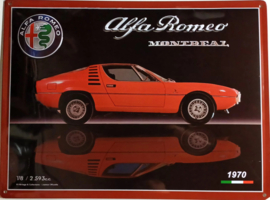 Alfa Romeo Montreal. (1970).  Metalen wandbord in reliëf 30 x 40 cm.