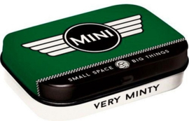 Minni Logo Mintboxje 4 x 6 x 1,6 cm.