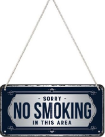 No Smoking. Metalen wandbord 10 x 20 cm.