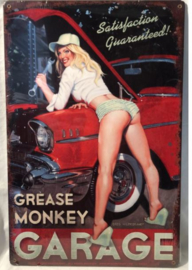 Grease Monkey Garage. Metalen wandbord 44,5 x 29,5 cm.