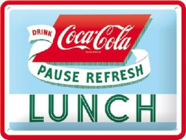 Coca Cola Lunch Metalen wandbord in reliëf 15 x 20 cm.