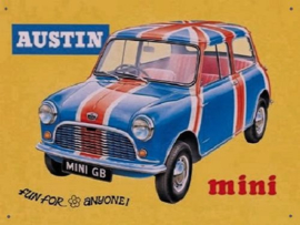 Austin Mini Metalen wandbord 40 x 30 cm.