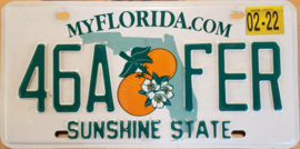 Florida Originele license plate  (Kentekenplaat) .