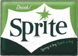 Sprite Logo.  Metalen wandbord in reliëf 30 x 40 cm.