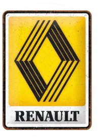 Renault Logo. Metalen wandbord in reliëf 15 x 20 cm.