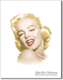 Marilyn Monroe - Eternal Beauty.  Metalen wandbord 40,5 x 31,5 cm.